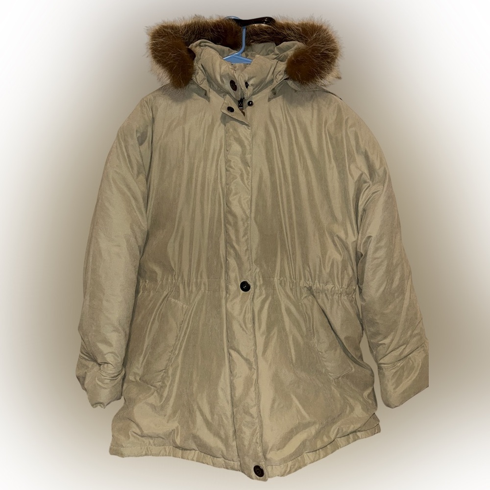 London Fog Coat With Removable Fur Hood, Women’s Size Medium. Oversized Fit.